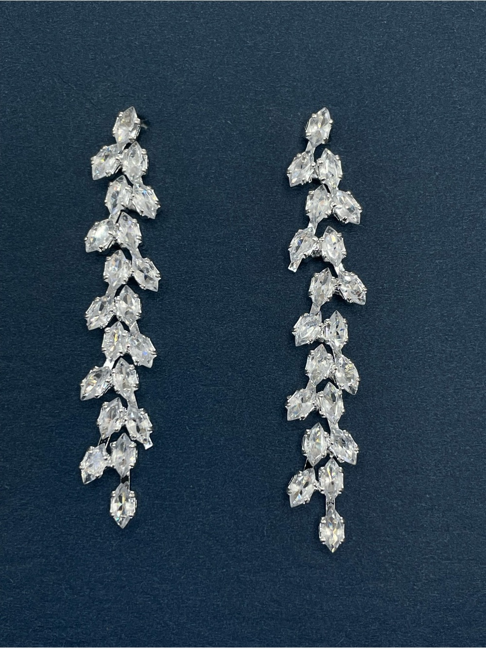 Swarovski Crystal Elements White Swarovski Crystal Bridal Dangle Earrings